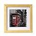 BOJIN 8x8 Picture Frames Holds 6x6 Wooden Square Photo Frame with Mat for Wall Hanging or Table Top-Green