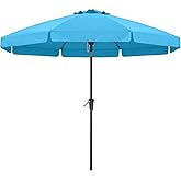 ABCCANOPY 9ft Scalloped Patio Umbrella, Outdoor Table Umbrella with Tilt and Crank, Fiberglass Ribs Deck Umbrella for Patio, Pool, Garden, Picnic (Turquoise)