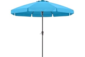 ABCCANOPY 9ft Scalloped Patio Umbrella, Outdoor Table Umbrella with Tilt and Crank, Fiberglass Ribs Deck Umbrella for Patio, Pool, Garden, Picnic (Turquoise)
