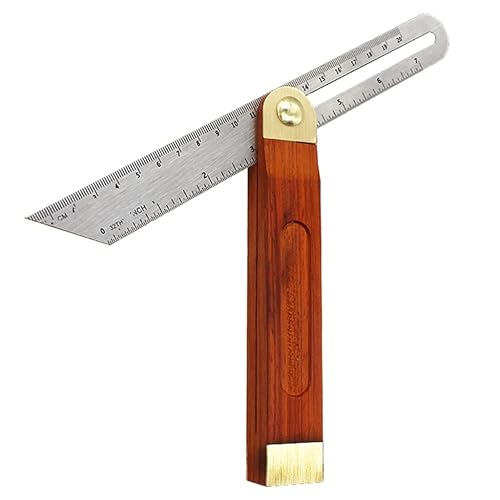 Tilted Ruler XENITE Angle Rulers Gauges Tri Square Sliding T-Bevel with Wooden ...