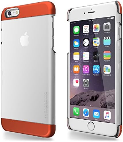 iPhone 6 Case, MOTOMO [INO Wing] iPhone 6 Case Clear [Dual Tone] [Scratch Resistant] Two Tone Hybrid Clear Cover - Retail Packaging - Slim Case for iPhone 6 (4.7 inch) - Clear / Orange (116PCMIW-OR)