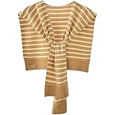Womens Striped Pashmina Shawls and Wraps Knitted Sweater Casual Shawl Wraps Scarf Cardigan Cape Cashmere Shoulder Top
