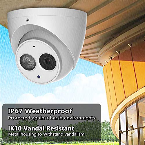 6MP Dome PoE IP Security Camera IPC-HDW4631C-A 3.6mm Lens,6 Megapixels Super HD Outdoor Indoor Home Video Surveillance Poe Camera with Audio,IR 30m Day and Night,ONVIF,IP67 Waterproof