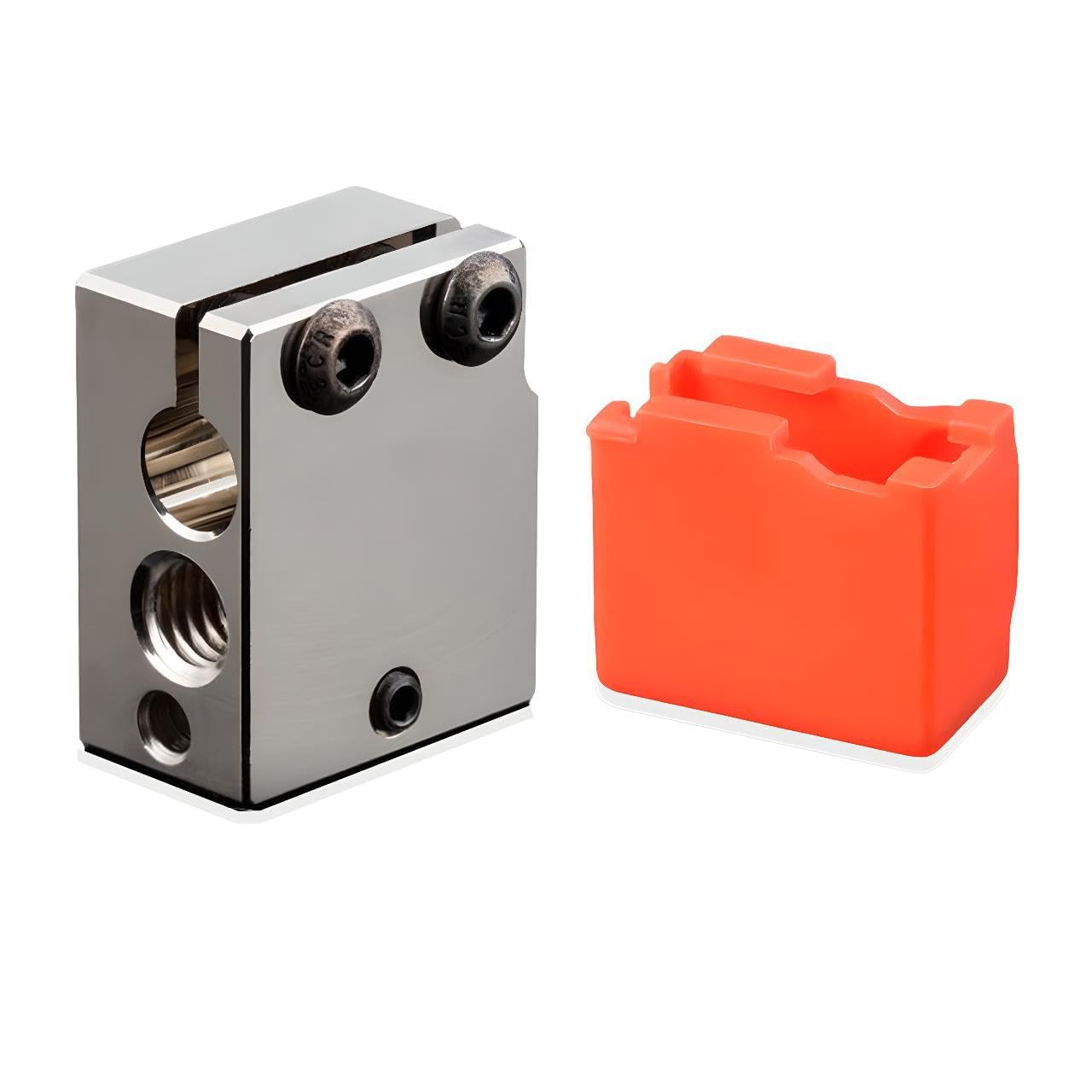 Super Print High Temperature Volcano Heater Block Plated Copper with Silicone Sock for FLSUN SR,Volcano Hotend,PT100 Cartridge Sensor DDB,Titan Dual Driver Extruder. (1PC)