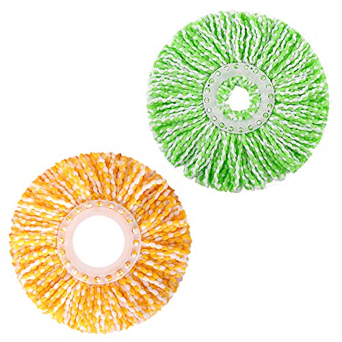 image for LEMNUY Spin Mop Head Replacement, Set of 2 Microfiber Mops Refills Hea