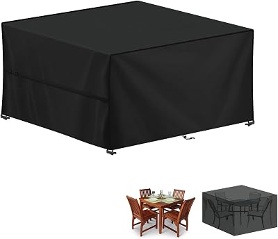 LAMUNI Garden Furniture Cover 420D Oxford Waterproof Rectangular 130x120x85cm