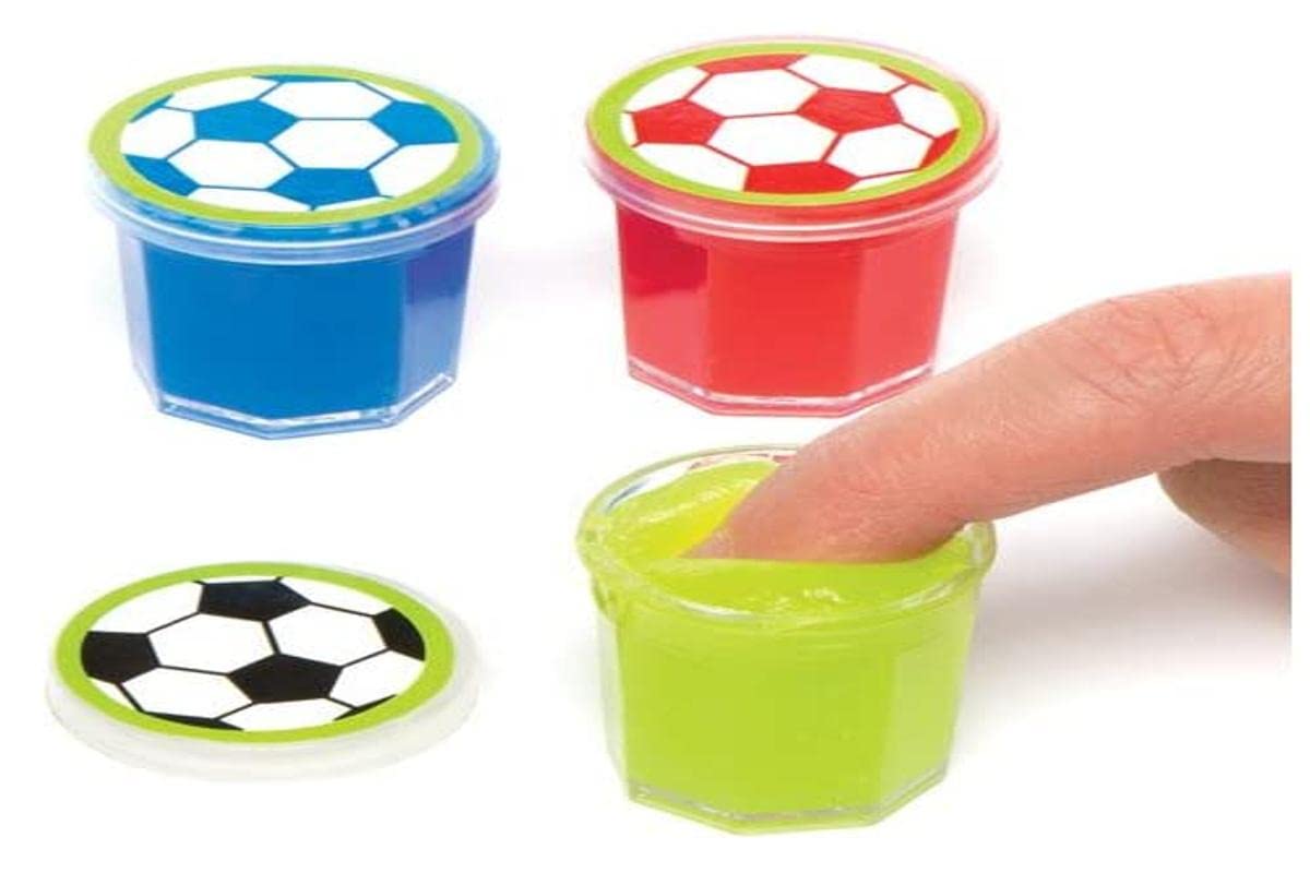 Baker Ross AC893 Football Mini Putty (Pack of 6) Slime Party Favor for Kids, Assorted,3 cm