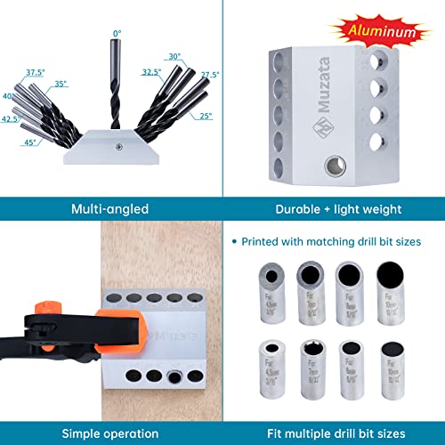 Muzata Upgraded Drill Guide for Cable Railing Lag Screw Kit Wood Post