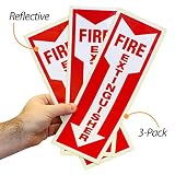 SmartSign&nbsp;"Fire Extinguisher" Label with Downward Arrow | 4" x 12" Engineer Grade Reflective