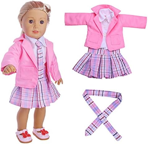 18 Inch Doll Clothes Doll Accessories - Beautiful Blue Dress with Dots Outfit Fits 18 inch Gril Dolls ZK08