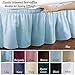 Collections Etc Wrap Around Bed Skirt, Easy Fit Elastic Dust Ruffle, Ivory/Yellow, Queen/King
