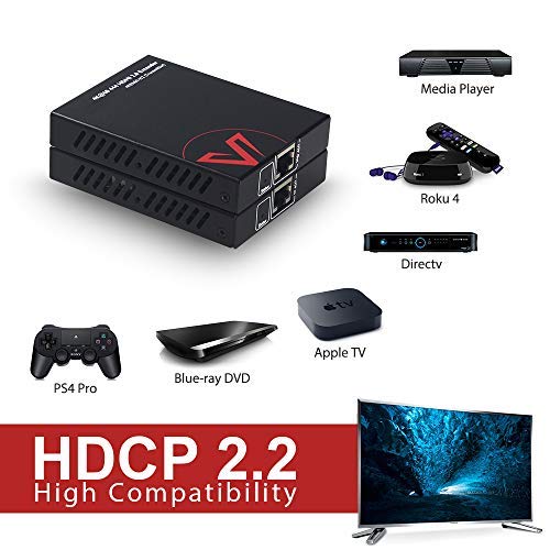 AV Access HDMI 2.0 Extender, 4K60Hz YUV4:4:4 18Gbps Over Single Cat5e/6a/7/UTP, HDCP2.2, HDR10,IR Control, Bi-Directional PoE, Dolby Atmos & DTS:X, 164ft 1080P, 115ft 4K, HDMI Balun - Thumbnail 4