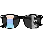 OPTOFENDY Progressive Sunglasses for Women, Square Reader Sunglasses with Spring Hinge, UV400 Protection Reading Sunglasses