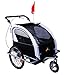 Aosom Elite 360 Swivel 2-In-1 Double Child Two-Wheel Bicycle Cargo Trailer And Jogger With 2 Safety Harnesses