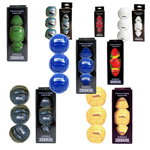 Zeekio Galaxy Juggling Ball Gift Set- 3 Galaxy Juggling Balls 130g 62mm (Purple)