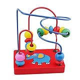 GoodPlay New Baby Mini Wooden Beads Wire Maze Multi Color Educational Toy Christmas Xmas New Year birthday Gift for Kids