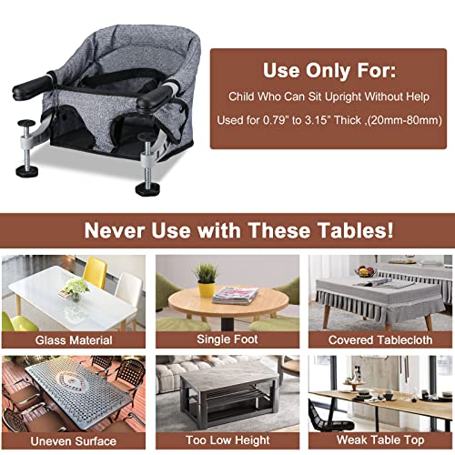 Hook On High Chair with Removable Dining Tray,Folding Portable Clip on