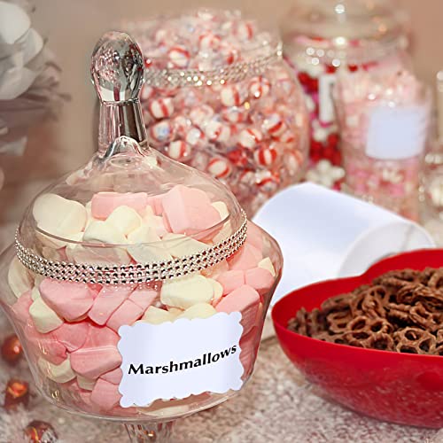 Koogel White Stickers Labels, 510PCS Jar Gift Stickers 2 x 3 Inch Fancy Shape Blank Tags for Food Jar Canning Holiday Gift Essential Oil Bottles