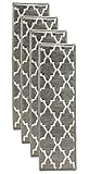 Sultansville Trellisville Collection Trellis Design Vibrant and Soft Stair Treads, Grey, Pack of 4