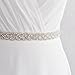 AWAYTR Bridal Rhinestone Wedding Belt - Silver Rhinestone Belts for Women Formal Evening Dress (Silver)