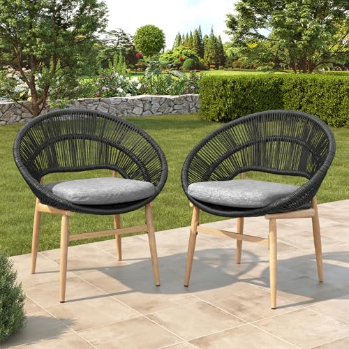 Christopher Knight Home Cyril Papasan Chair Set of 2, Patio Wicker Dining Chair…