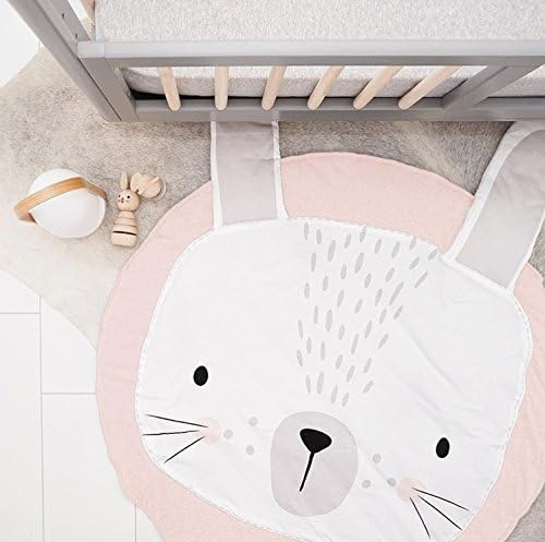 Pure Cotton Baby Mat for Play/Sleeping, Soft Warm Thick Padded Cute Bunny Shape 90cm Large (Pink)