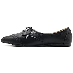 Ollio Womens Ballets Shoes Flats Enamel Pointed Toe