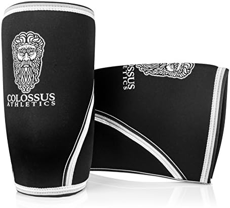 High Performance 7MM Neoprene Compression Knee Sleeves | Elastic Recovery Braces For Competitive Support &amp; Injury Prevention | For Powerlifting, Bodybuilding, Weightlifting, Crossfit (Black, L)