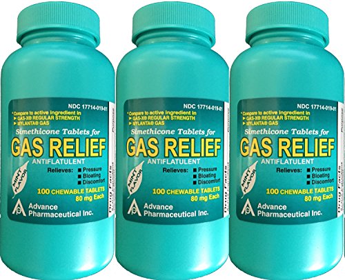 Simethicone 80 mg anti-gas mint flavor chewable tablets…