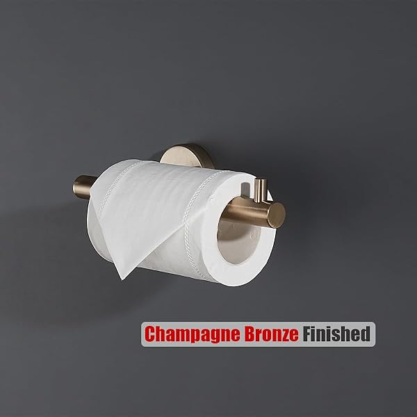 JQK BATHROOM HARDWARE SET, 5-PIECE BATH ACCESSORIES SET CHAMPAGNE BRONZE WALL MOUNT INCLUDES 24 IN TOWEL BAR, 9 IN HT BAR, TP HOLDER, TOWEL HOOK X 2, BAS105-CB