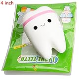 WATINC Kawaii random color 1 pcs Teeth Squishy Cream Scented Slow Rising Toy hop props Toy Cell Phone Charms Pendant Strap(teeth)
