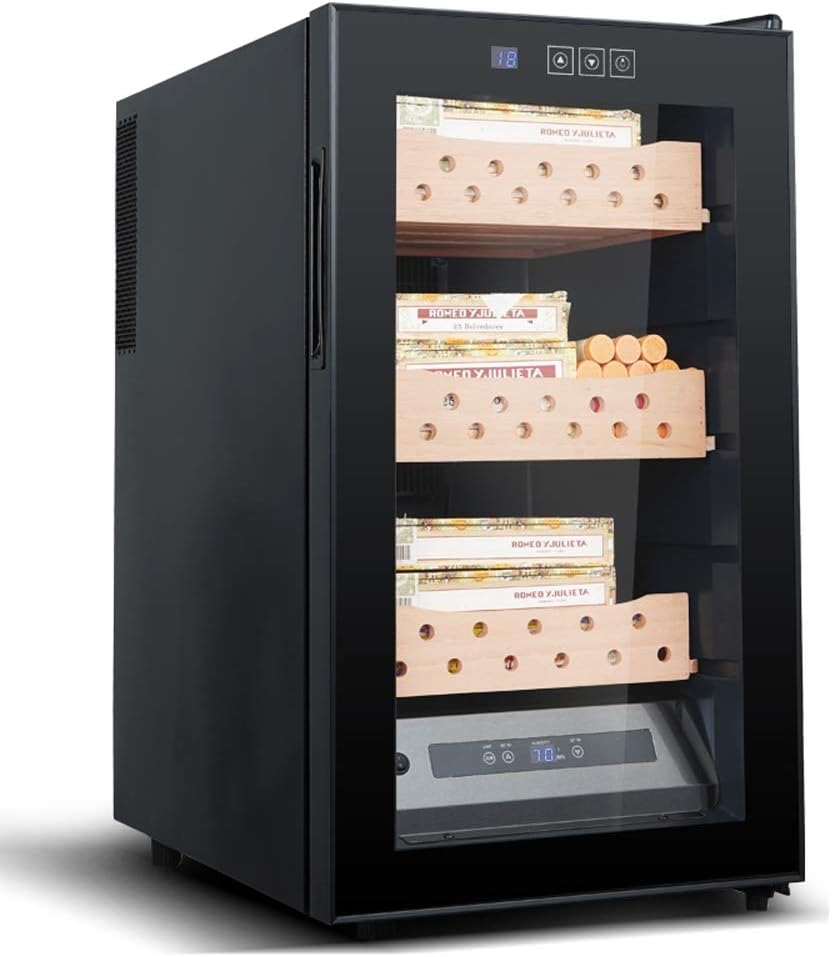 Zhongxingenggeng Hhumidor|Cigar Cabinet Humidor Cigar Humidor/Cedar Wood Material/Constant Temperature And Humidity/Power 70W, Voltage 220V / Size 35.5x51.1x64.8cm / Black