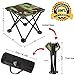 AILLOVCOL Camping Stool Portable Folding Chair Mini Foldable Fishing Hiking Gardening and Beach with Carry Bag (Green Camouflage)