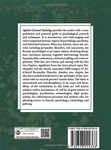 Applied Criminal Psychology: Forensic Behavioral Sciences Guide by Richard N. Kocsis Ph.D. - Psychopathy, Profiling & Risk Assessment
