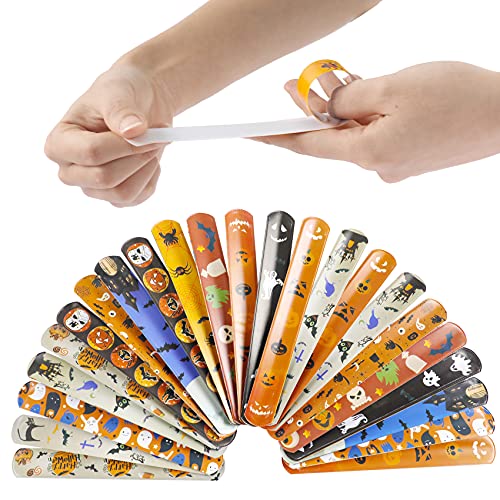 Halloween Party Games Supplies with Ring Toss Game Prize Inflatable Spiders Slap Bracelet 24pcs Halloween Bingo Game Pin Game for Kids Halloween Party Favors Indoors Outdoors Party Game