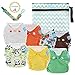 Glangels Reusable Washable One Size Cloth Diapers for Newborn Babies Mixed of 7