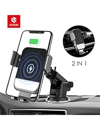 licheers Cargador inalámbrico para coche, soporte de gravedad, cargador inalámbrico para iPhone X 8 8 Plus, Samsung Galaxy S8, S8 Plus, S7, S7 Edge, S6 Edge Plus, Note 8