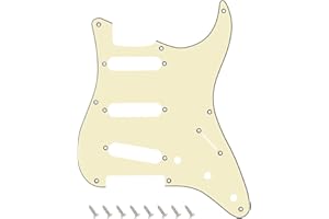 Banworks 8-Hole 50s 57 Strat SSS Guitar Pickguard Vintage Style Guitar Scratch Plate for American Fender Stratocaster Strat ST JT/HB-16 3 Ply Cream