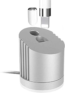 Charging Stand for Apple Pencil, ERSTUK Premium Aluminum Charger Dock Station Power Adapter Build-in Charging Cable Compatible with Apple Pencil 1st 2st Gen (5Ft/Bevel)