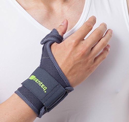 SENTEQ Wrist Thumb Support Brace - One Size Adjustable. Medical Grade & FDA Approved. Wrist Stabilization Sleeve and Wraps Provides Support & Compression for Wrist and Thumb. (SQ1 H018)