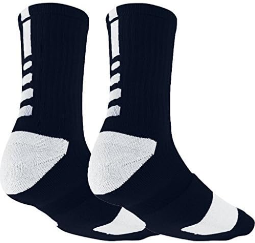 Mens Sports Socks Mid Calf Non Slip Cushion Crew Sports Grip Comprssion Socks with Gripping Rubber Pads for Football, Basketball, Soccer, Cycling, Walking, Running