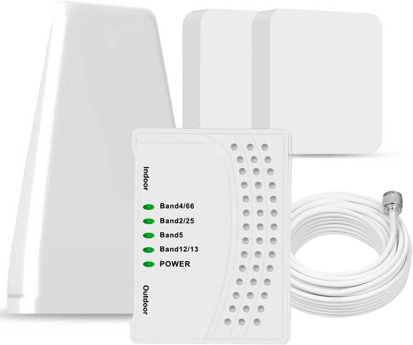 Photo 1 of Cell Phone Booster for Home, Up to 7000Sq. Ft,Cell Phone Signal Booster for Rural Area with 2 Indoor Panel Antennas,Boosts 5G 4G LTE for Home (Dark White)