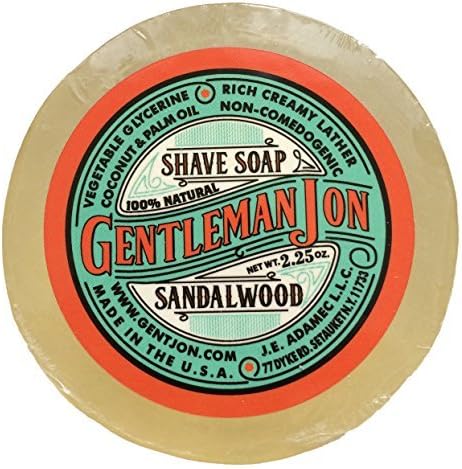 Gentleman Jon Sandalwood Shave Soap; Glycerine 2.25oz by Gentleman Jon