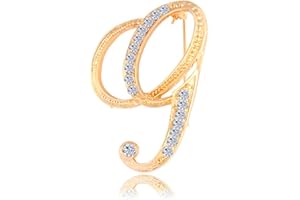 ETHOON Letter Brooch Pins Initial Rhinestone Brooch for Women Crafts Gold A-Z