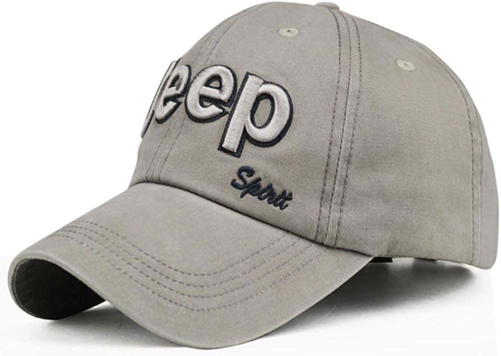 Jeep Unisex Metal Logo Cadet Military Cap Twill Army Corps Hat Flat Top