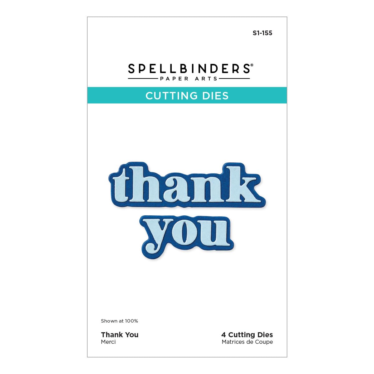 Spellbinders S1-155 Thank You Etched Dies from The Out and About Collection