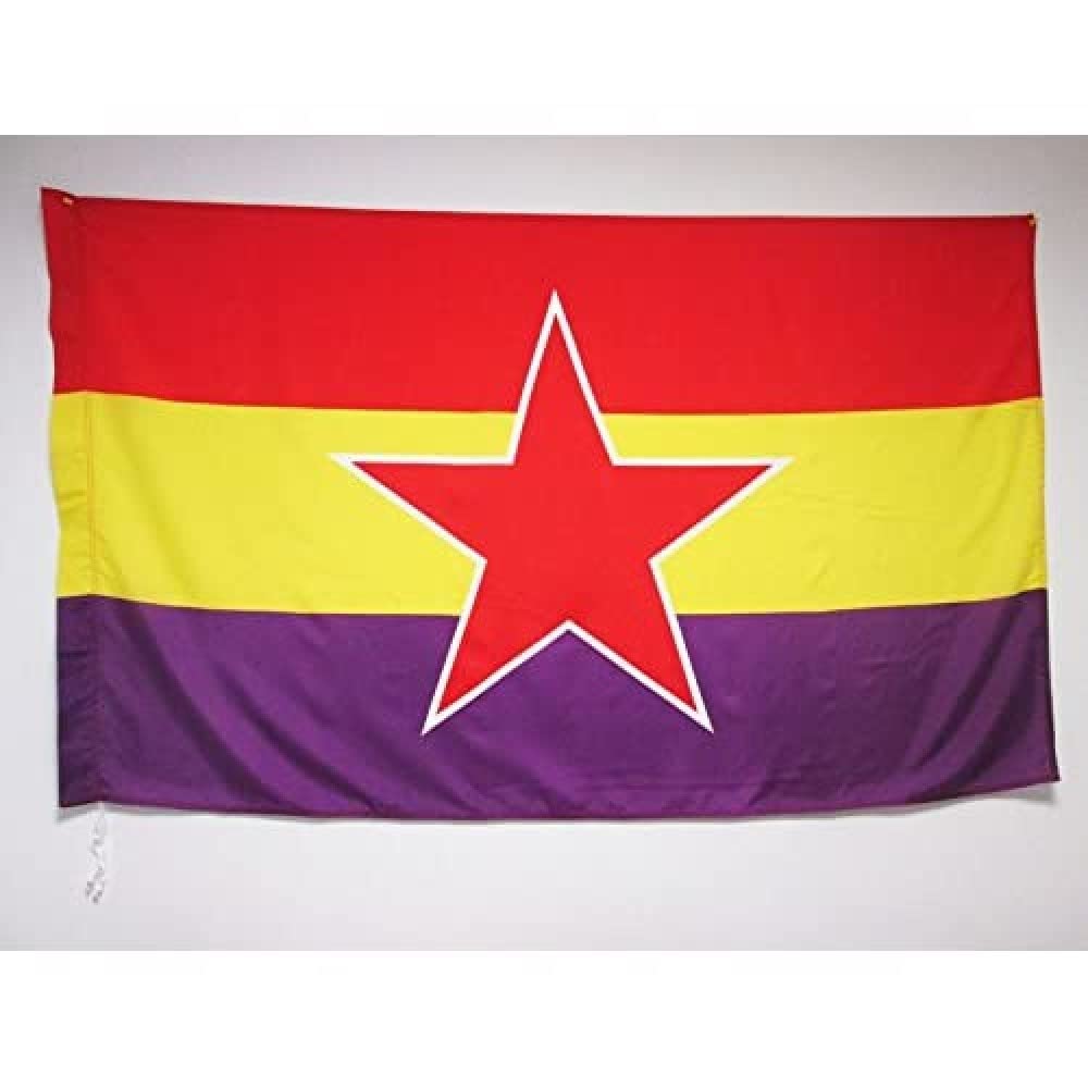 AZ FLAG - Spanish Republican Popular Army Flag - 3x5 Ft - Spain Republican Banner with Sleeve - 100% Polyester - Fade Resistant - Vivid Colors - 3' x 5' Feet - 150x90 Cm