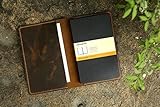 Leather notebook cover for moleskine classic notebook Large size / retro leather cover case for moleskine Large Cahier Volant Journal (5 x 8.25) MA505S