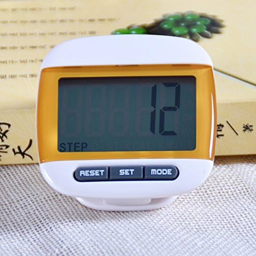 Healtheveryday®Mini LCD Walk / Run Pedometer Kilometer / Mile Distance Calorie Counter Running Sports Multi-function Lcd Digital Electronic Pedometer Jog Walk Run Calories Consumed Monitor Meter Counter 6 Colors for choose (04 Yellow)