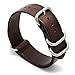 CIVO Genuine Grain Leather NATO Zulu Military Swiss G10 Watch Band Strap 18mm 20mm 22mm with Stainless Steel Buckle (Dark Brown, 22mm)